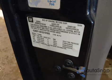 2005 Chevrolet Trailblazer Ls из США, поврежденный, VIN 1GNDT13S152197663